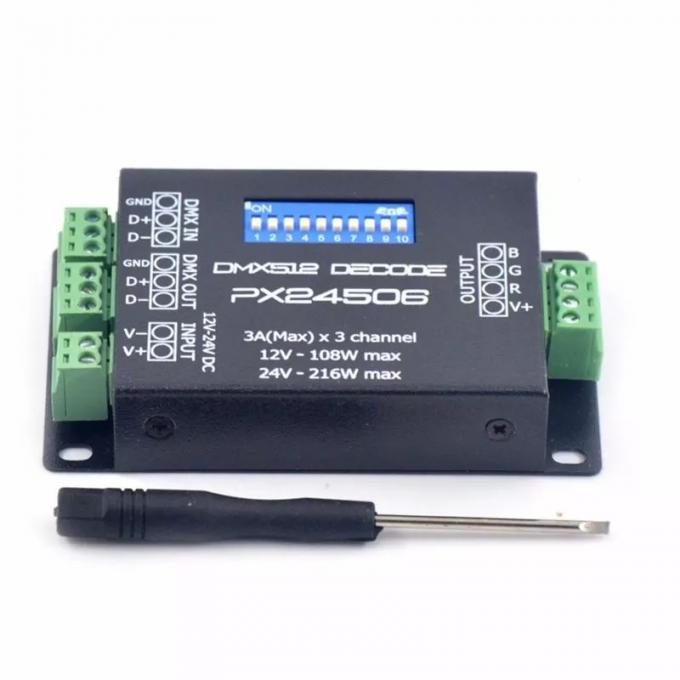 PX24506 DMX светодиодный контроллер, Dmx 512 декодер Rgb светодиодный контроллер 12V 24V 0